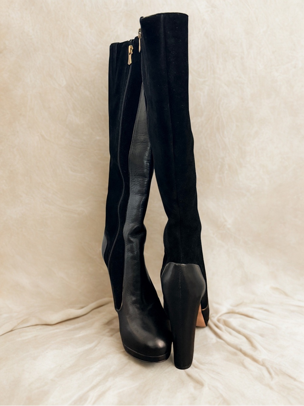 BCBGMaxAzria Black Knee-High Platform Heel Boots